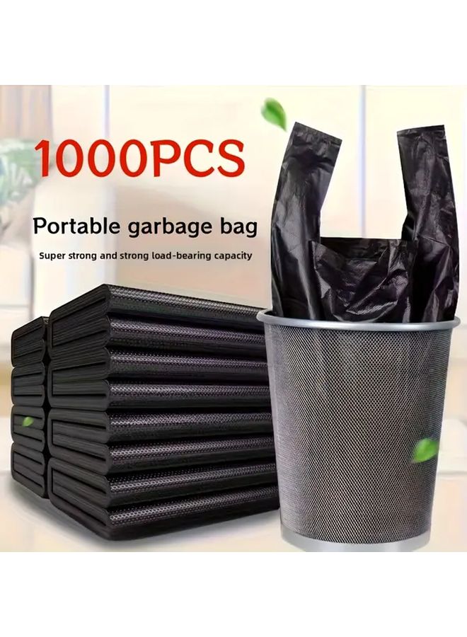 أكياس قمامة سوداء مقاومة للتسرب 1000 قطعة أكياس قمامة كبيرة سميكة يمكن التخلص منها للمطبخ والمكتب والمتجر - Image 1